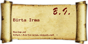 Birta Irma névjegykártya
