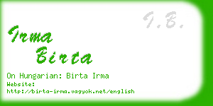 irma birta business card